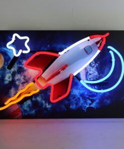 Rocket Outer Space Neon Sign
