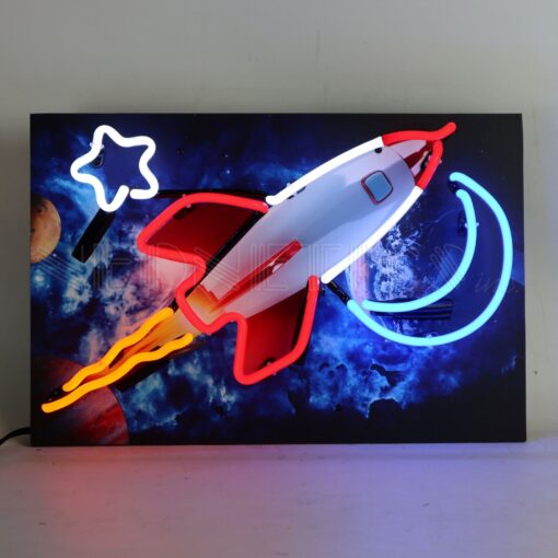 Rocket Outer Space Neon Sign